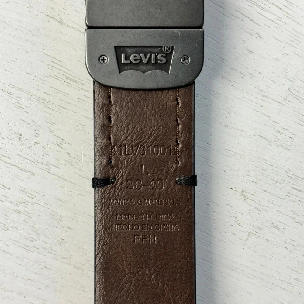 Levis Belt Black‎ Brown Leather Convertible Flip 38-40